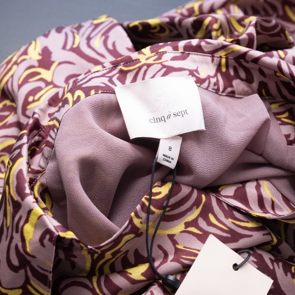 Cinq A Sept Dayna Rose Print Chiffon Midi Dress - Picture 4 of 15